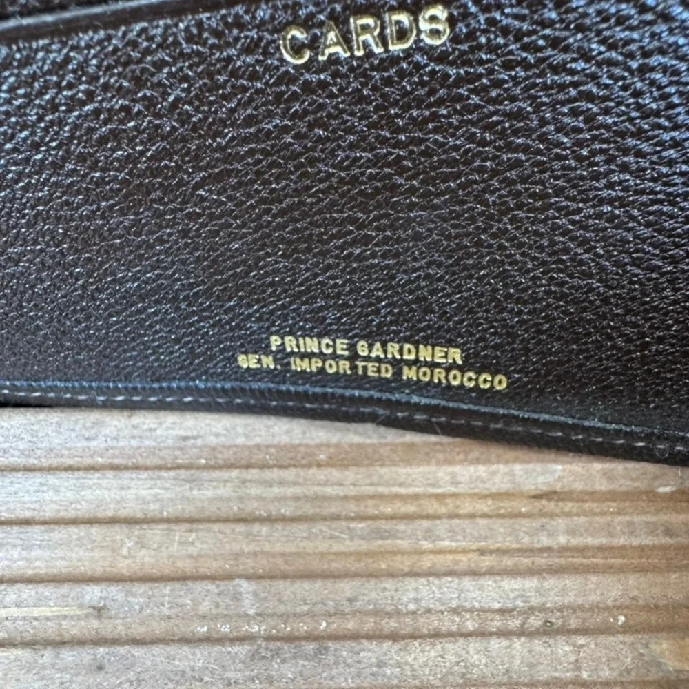 Vtg Prince Gardner Vintage Brown Morocco Leather Passport Travel Wallet